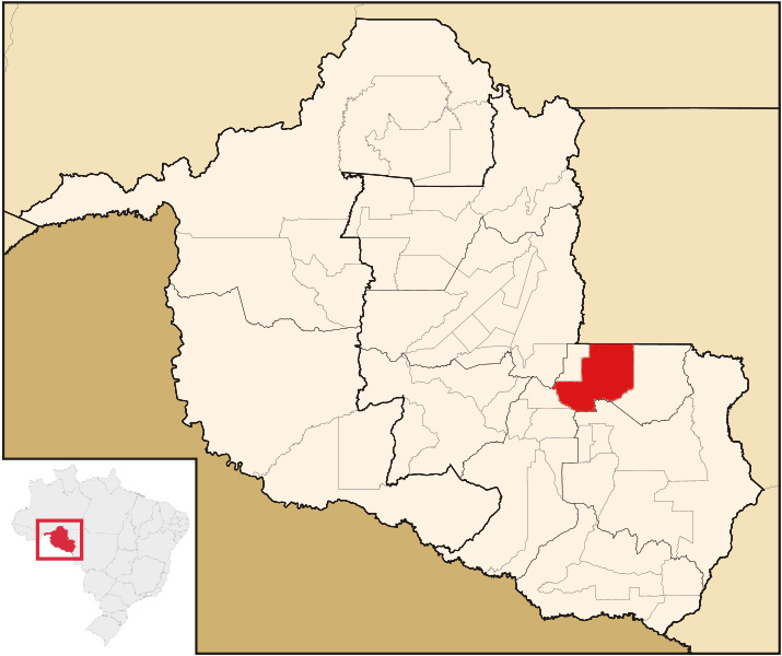 Mapa de localização de Cacoal em RO