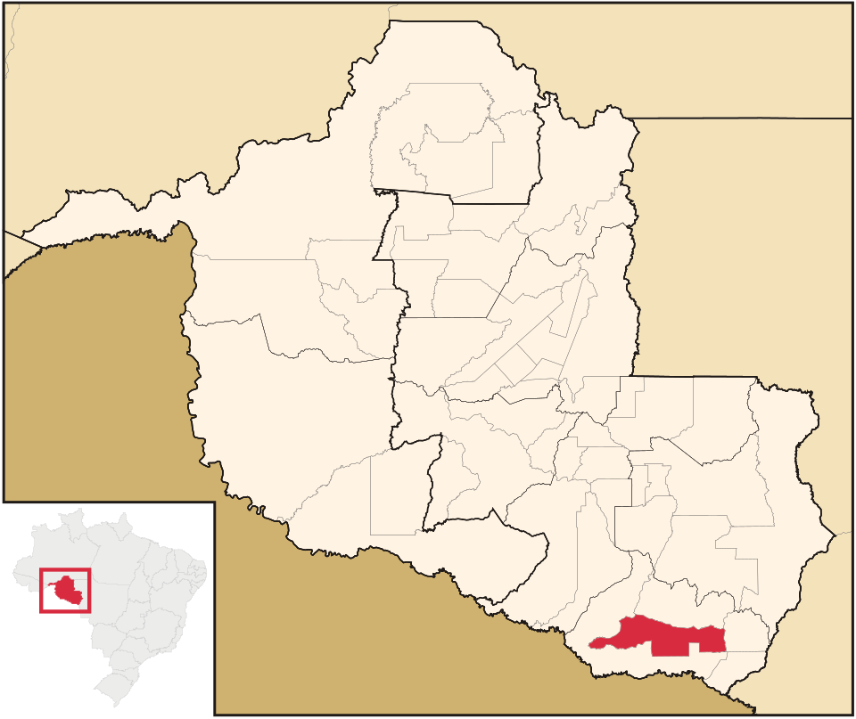 Mapa de localização de Cerejeiras em RO