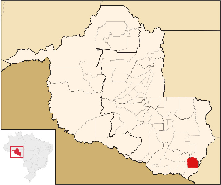 Mapa de localização de Colorado do Oeste em RO