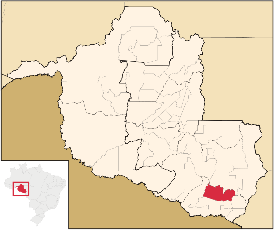 Mapa de localização de Corumbiara em RO