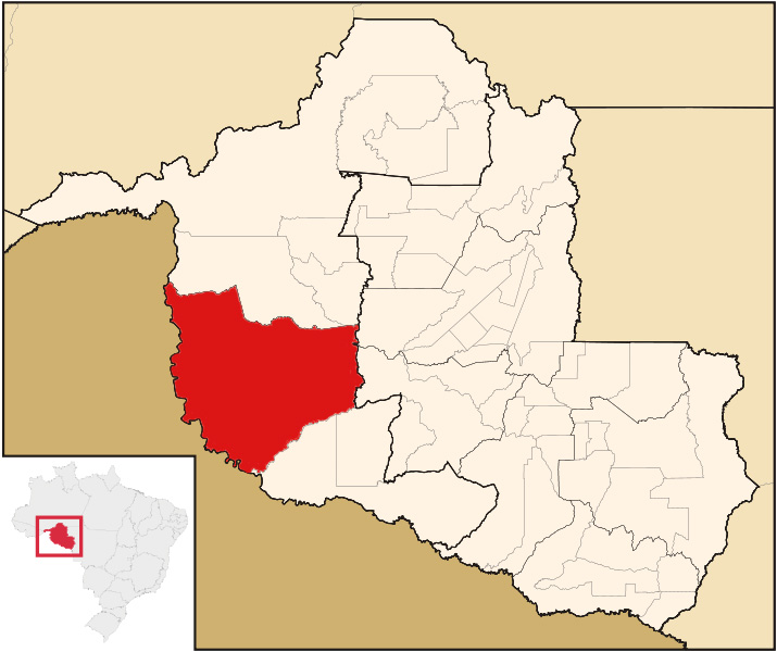 Mapa de localização de Guajará-Mirim em RO