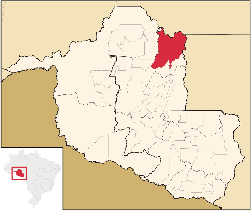 Mapa de localização de Machadinho D'Oeste em RO