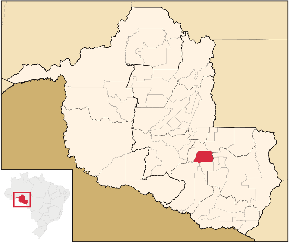 Mapa de localização de Rolim de Moura em RO