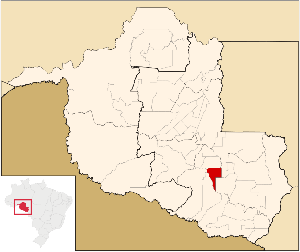 Mapa de localização de Santa Luzia D'Oeste em RO