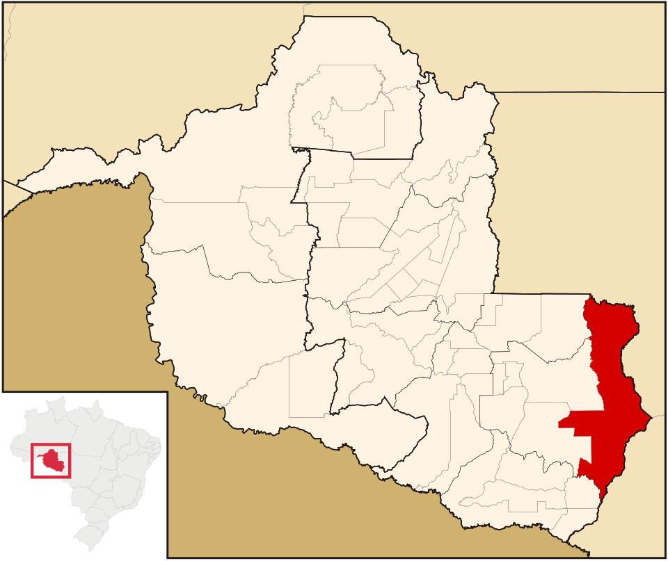 Mapa de localização de Vilhena em RO