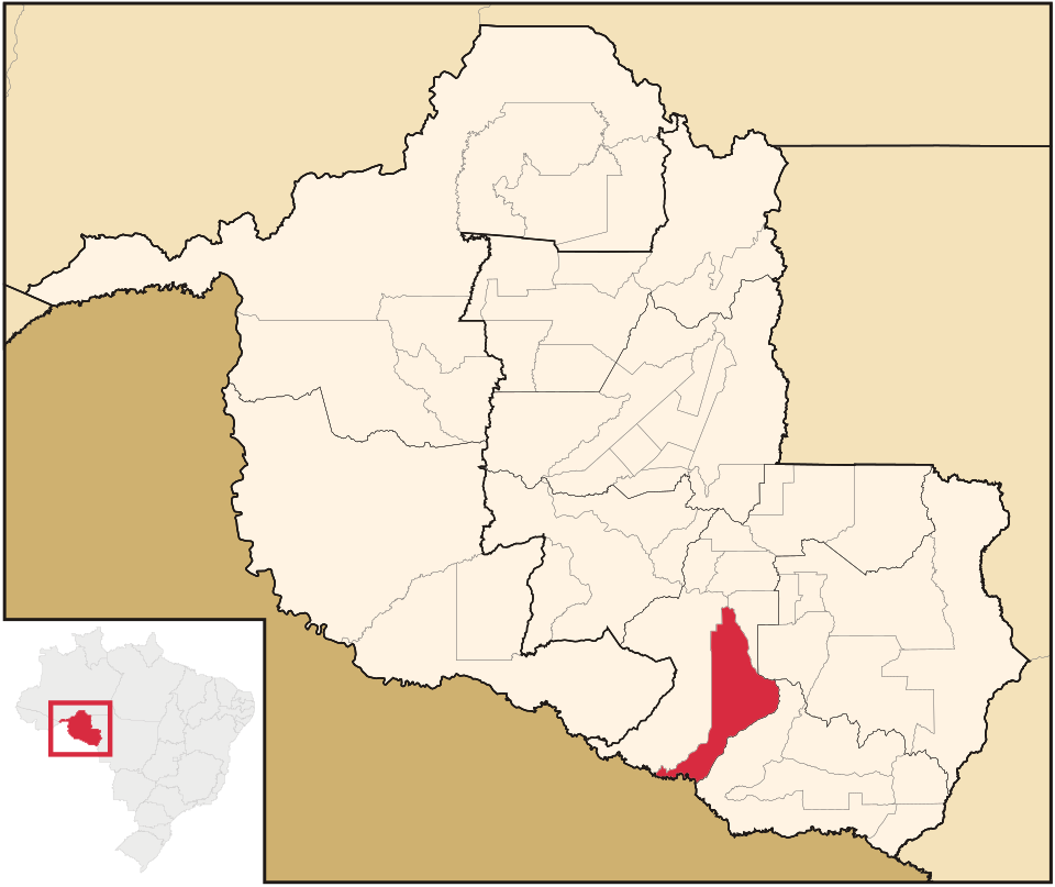 Mapa de localização de Alto Alegre dos Parecis em RO