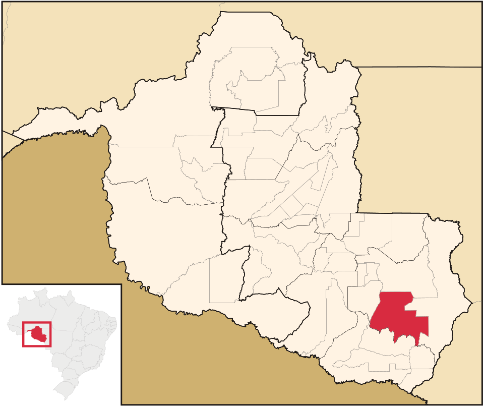 Mapa de localização de Chupinguaia em RO