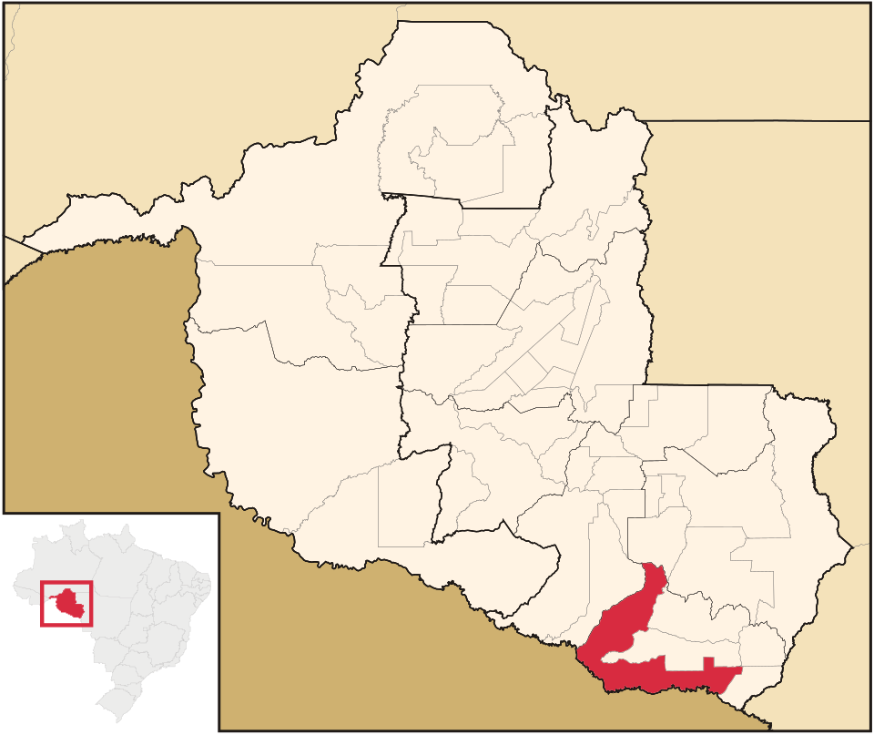 Mapa de localização de Pimenteiras do Oeste em RO