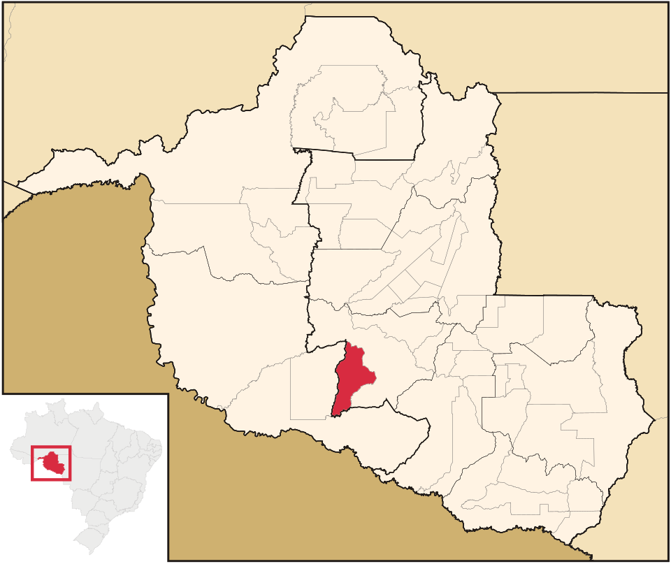 Mapa de localização de Seringueiras em RO