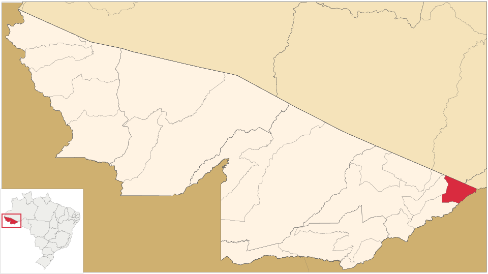 Mapa de localização de Acrelândia em AC