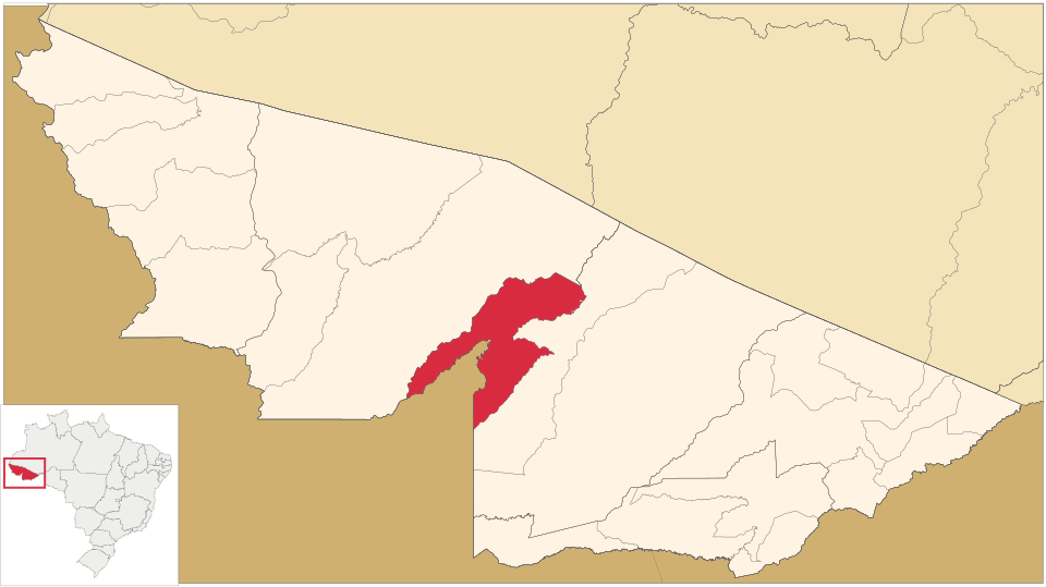 Mapa de localização de Santa Rosa do Purus em AC