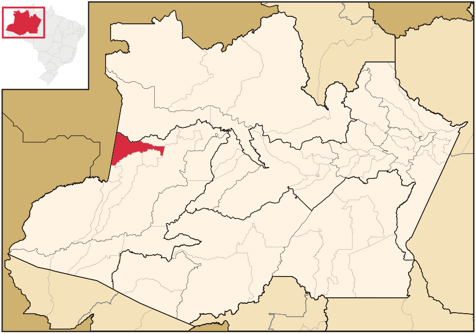 Mapa de localização de Santo Antônio do Içá em AM