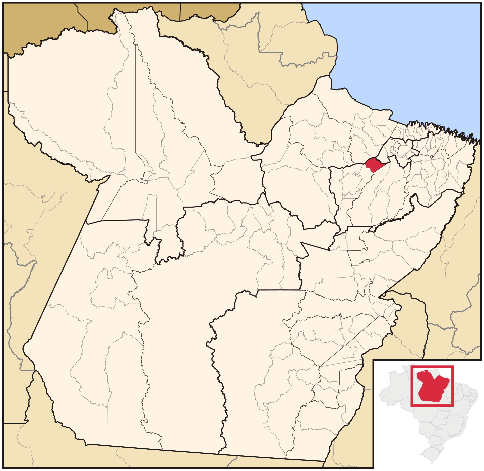 Mapa de localização de Abaetetuba em PA