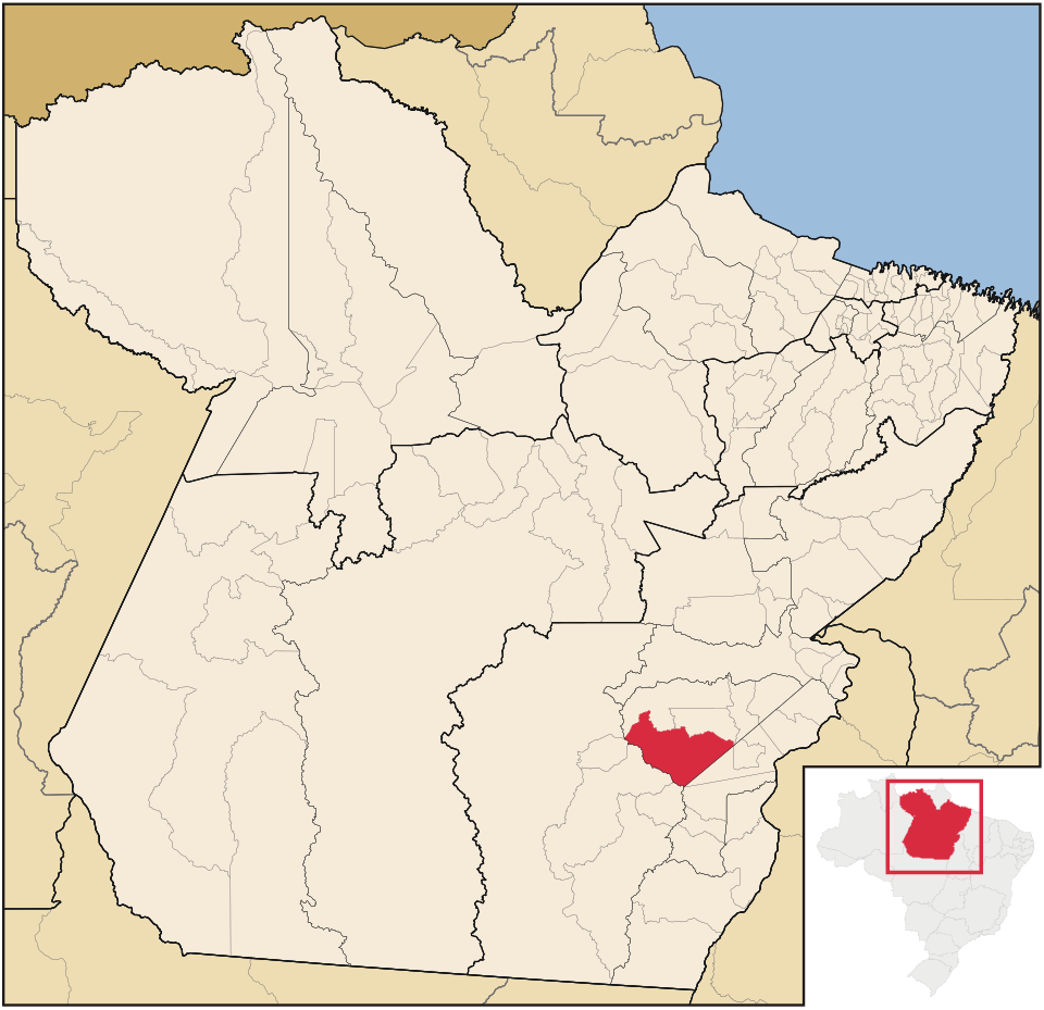 Mapa de localização de Água Azul do Norte em PA