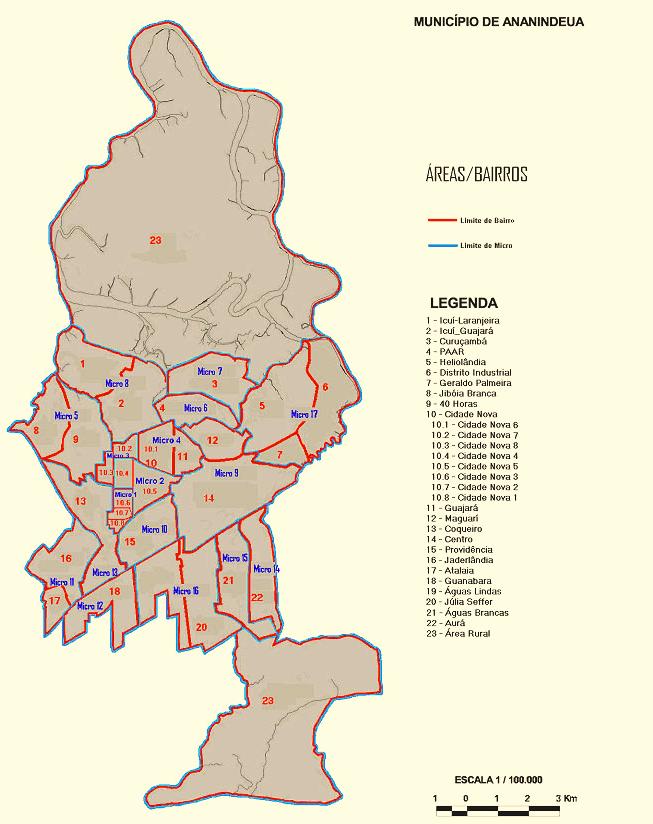 Mapa de localização de Ananindeua em PA
