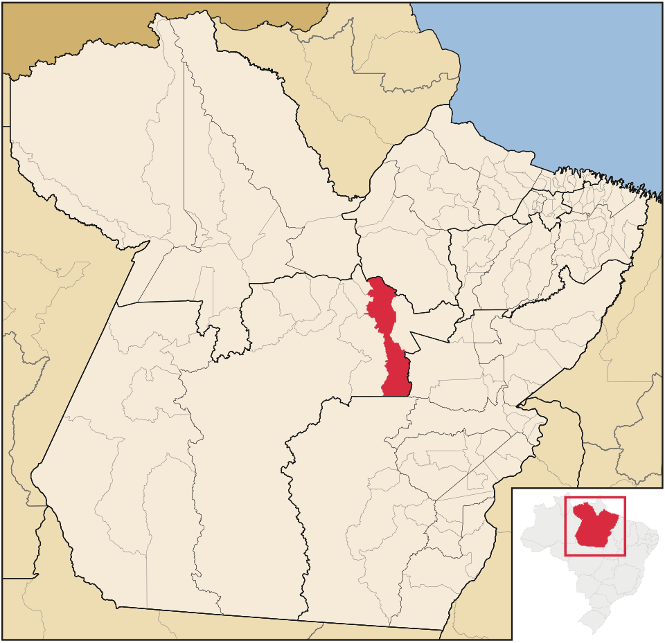 Mapa de localização de Anapu em PA