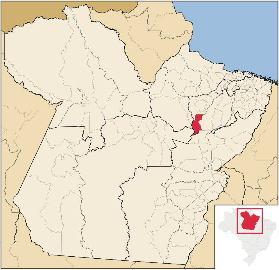 Mapa de localização de Baião em PA