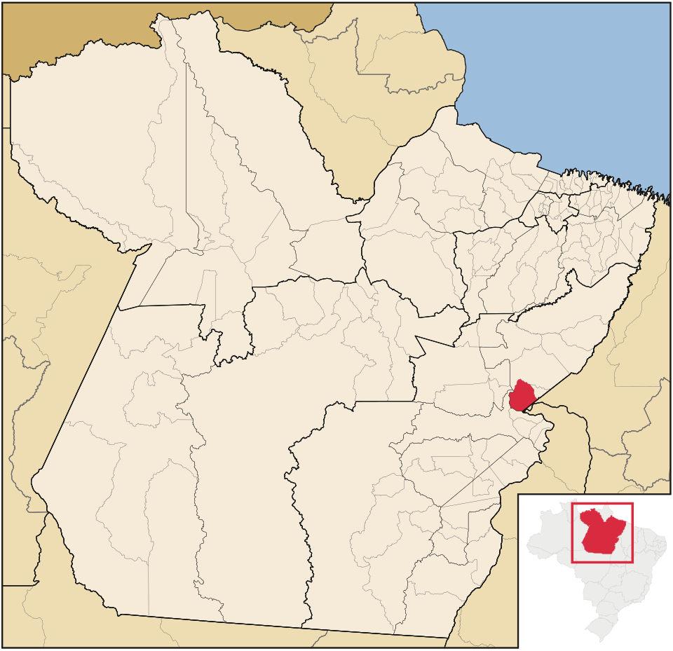 Mapa de localização de Bom Jesus do Tocantins em PA