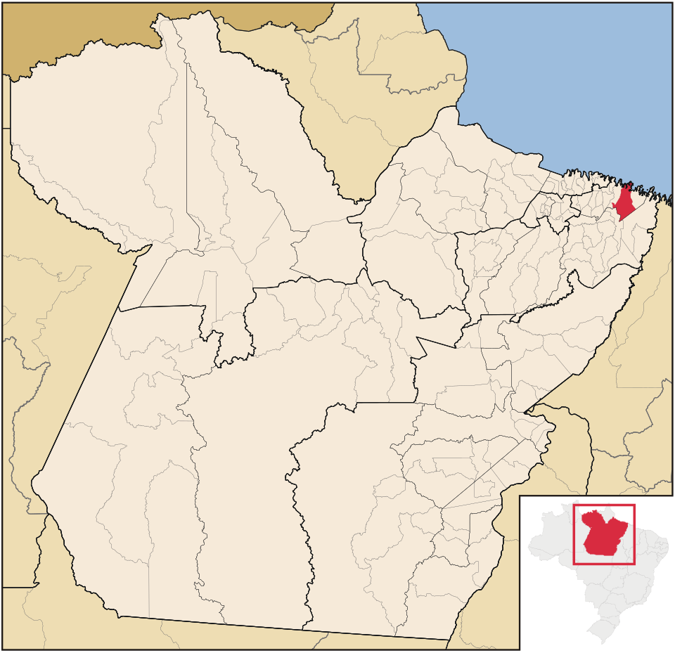 Mapa de localização de Bragança em PA