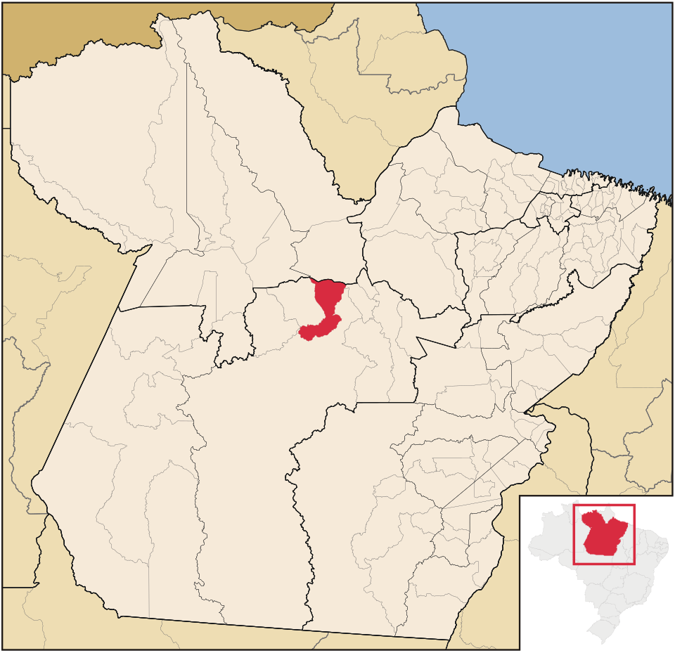 Mapa de localização de Brasil Novo em PA