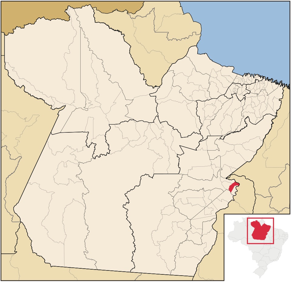 Mapa de localização de Brejo Grande do Araguaia em PA