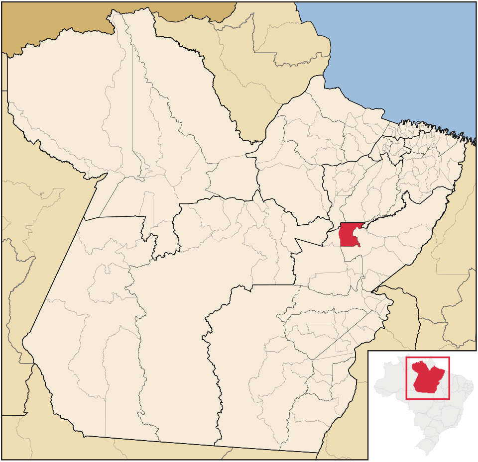 Mapa de localização de Breu Branco em PA