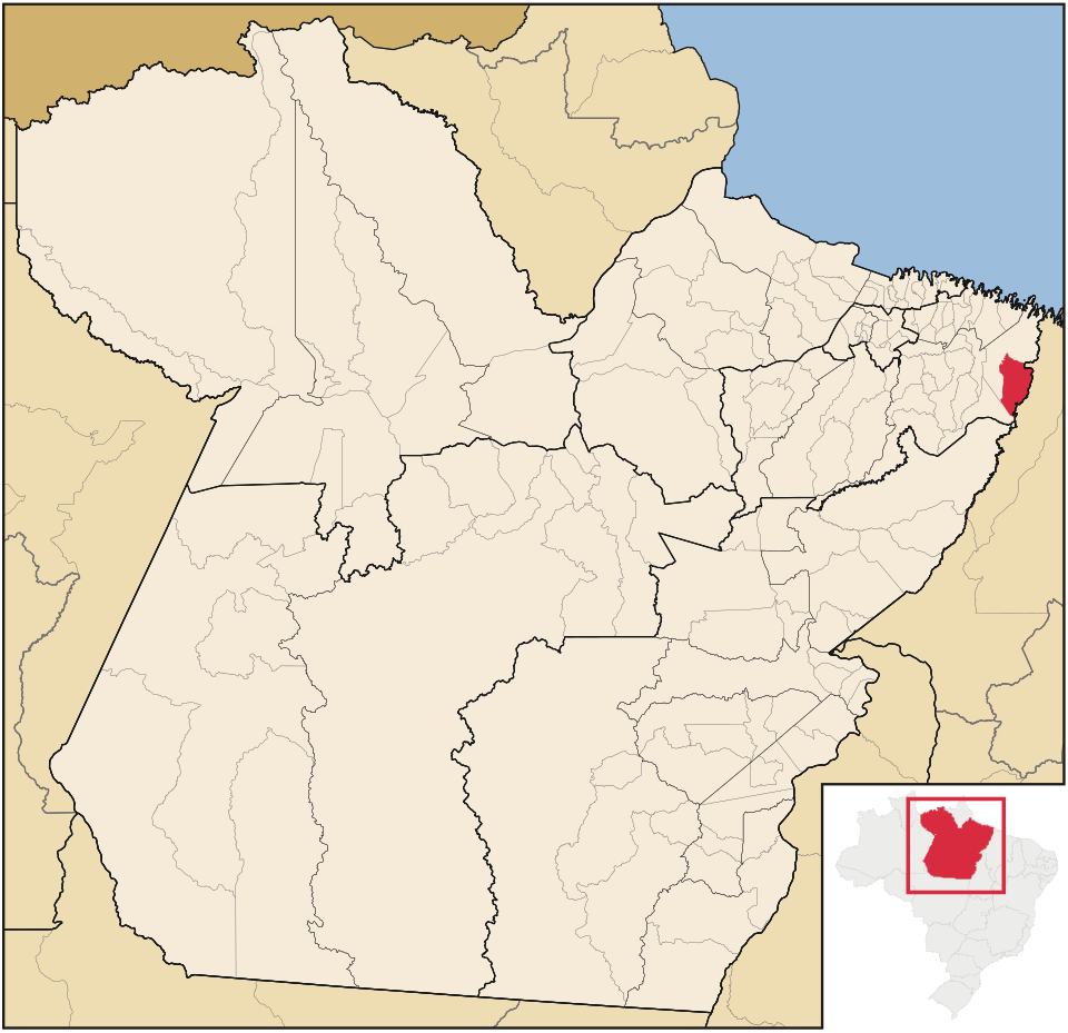 Mapa de localização de Cachoeira do Piriá em PA
