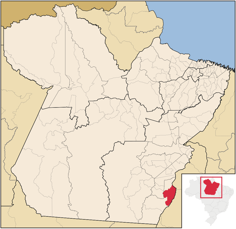 Mapa de localização de Conceição do Araguaia em PA