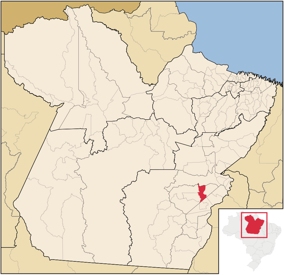 Mapa de localização de Curionópolis em PA