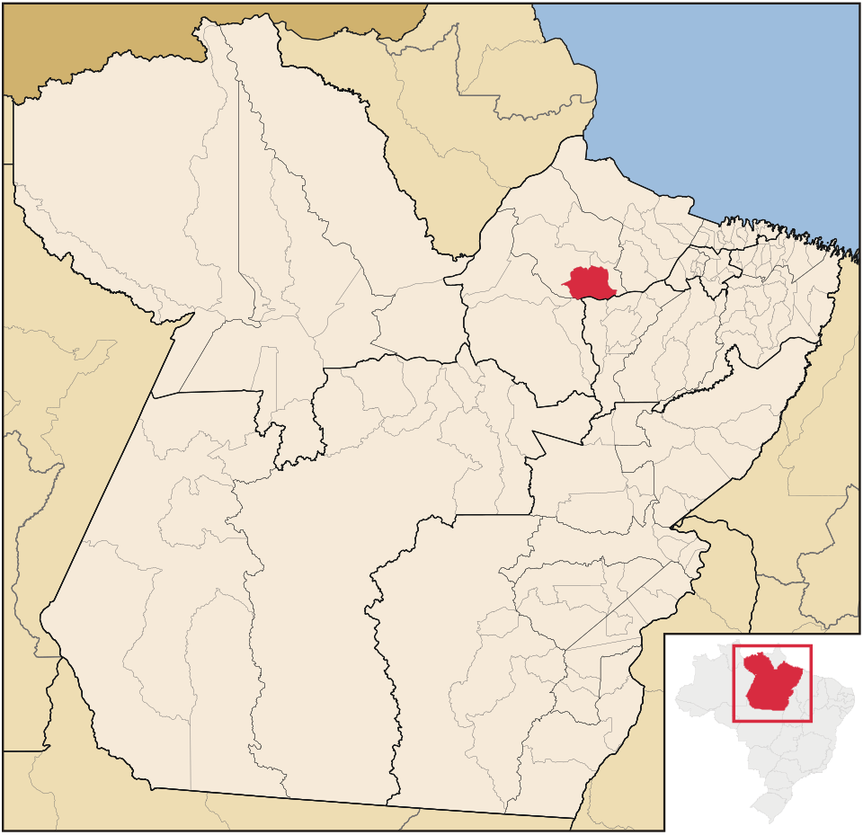 Mapa de localização de Curralinho em PA