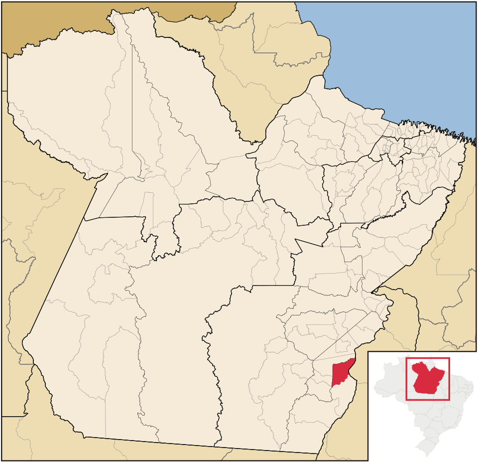 Mapa de localização de Floresta do Araguaia em PA