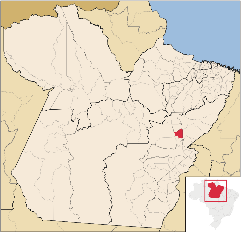 Mapa de localização de Jacundá em PA