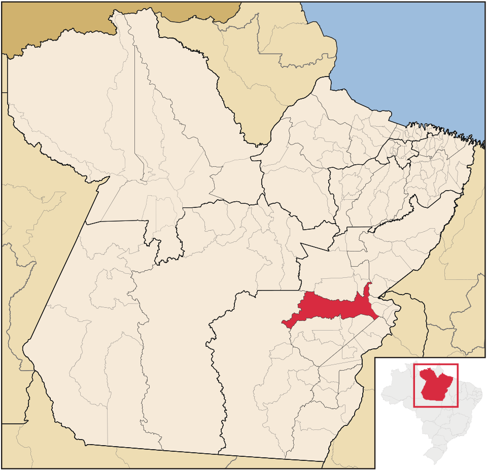 Mapa de localização de Marabá em PA