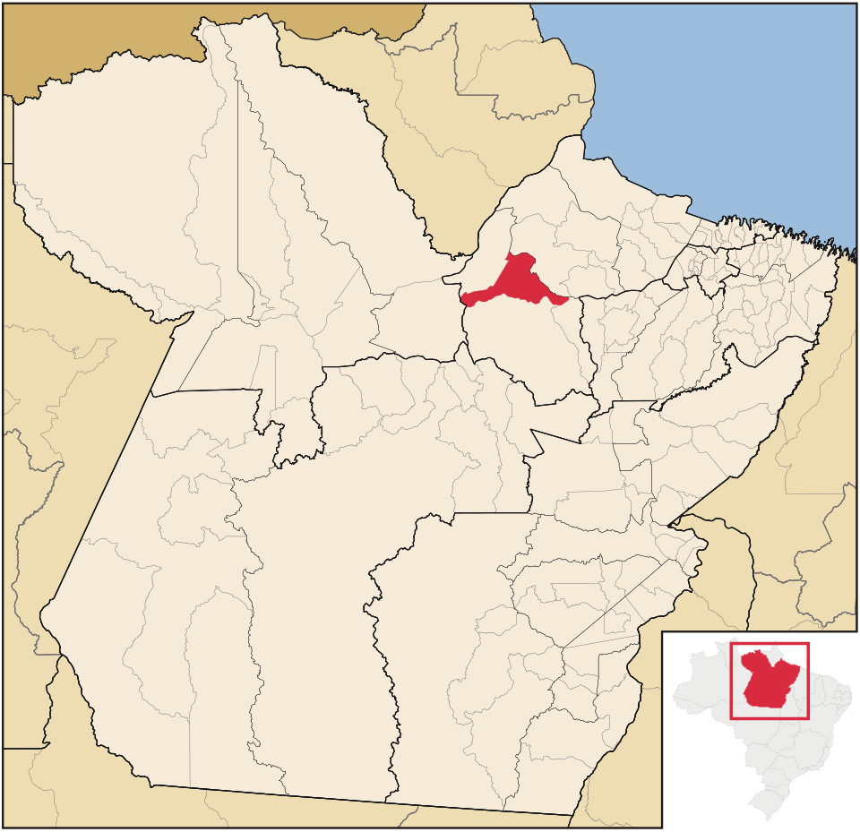 Mapa de localização de Melgaço em PA