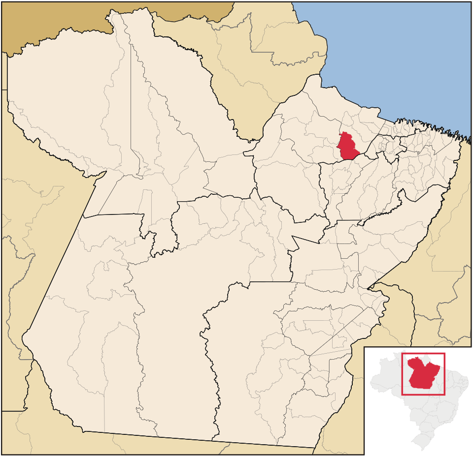 Mapa de localização de Muaná em PA