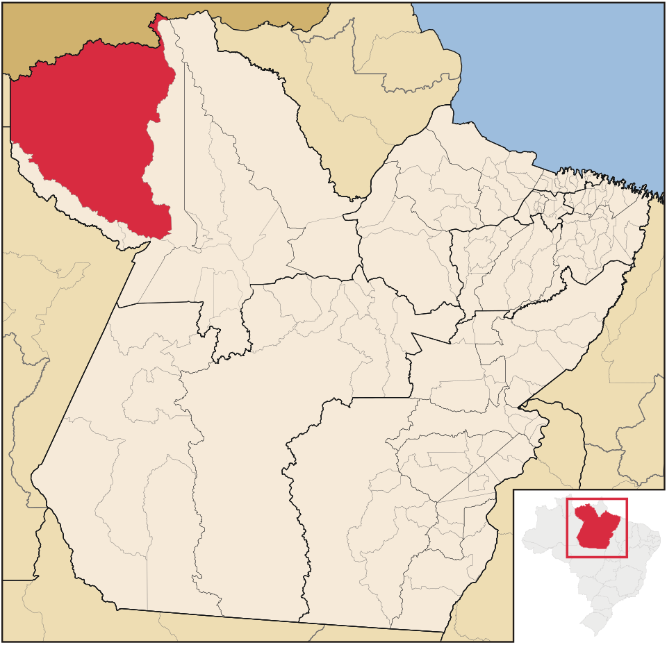 Mapa de localização de Oriximiná em PA