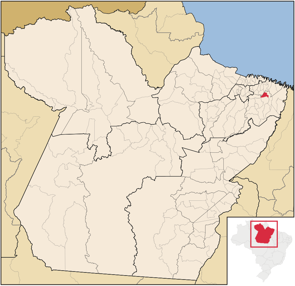 Mapa de localização de Ourém em PA