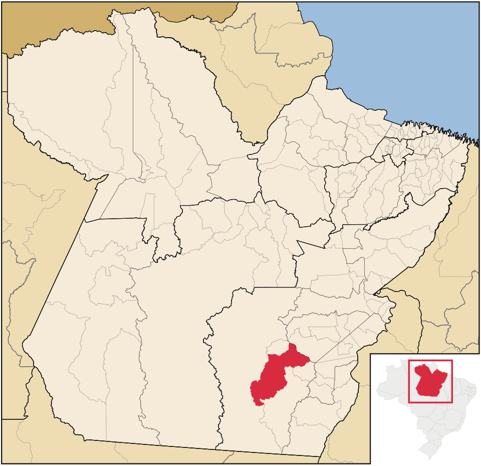 Mapa de localização de Ourilândia do Norte em PA