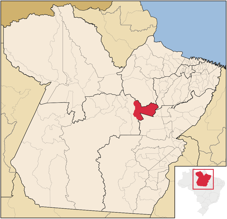 Mapa de localização de Pacajá em PA