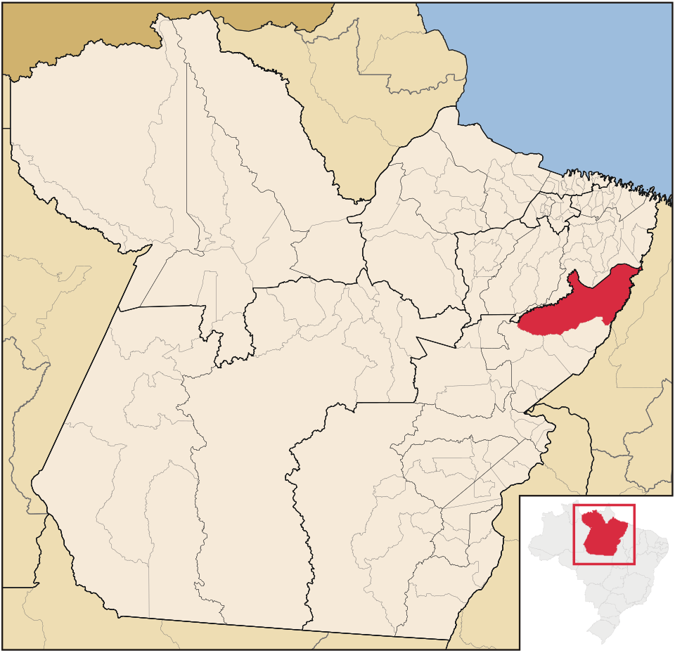Mapa de localização de Paragominas em PA