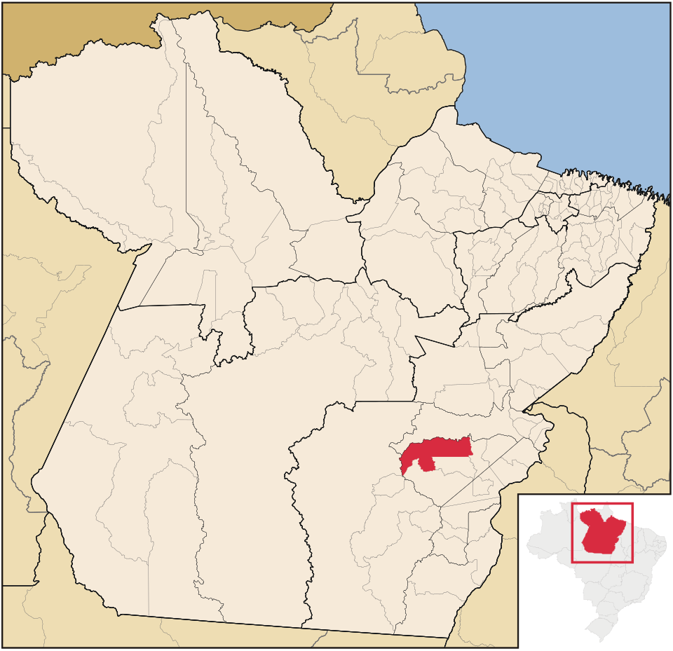 Mapa de localização de Parauapebas em PA