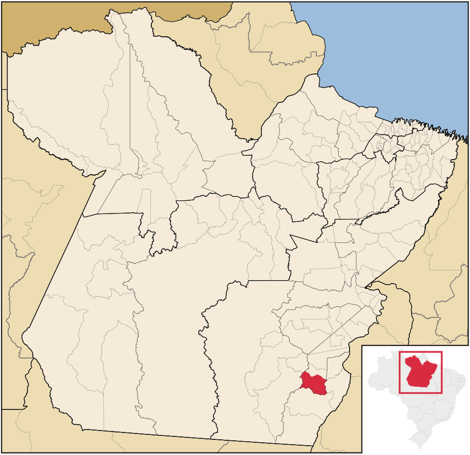Mapa de localização de Redenção em PA