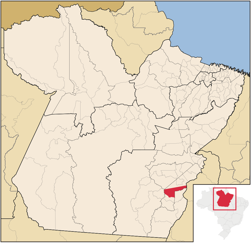 Mapa de localização de Rio Maria em PA