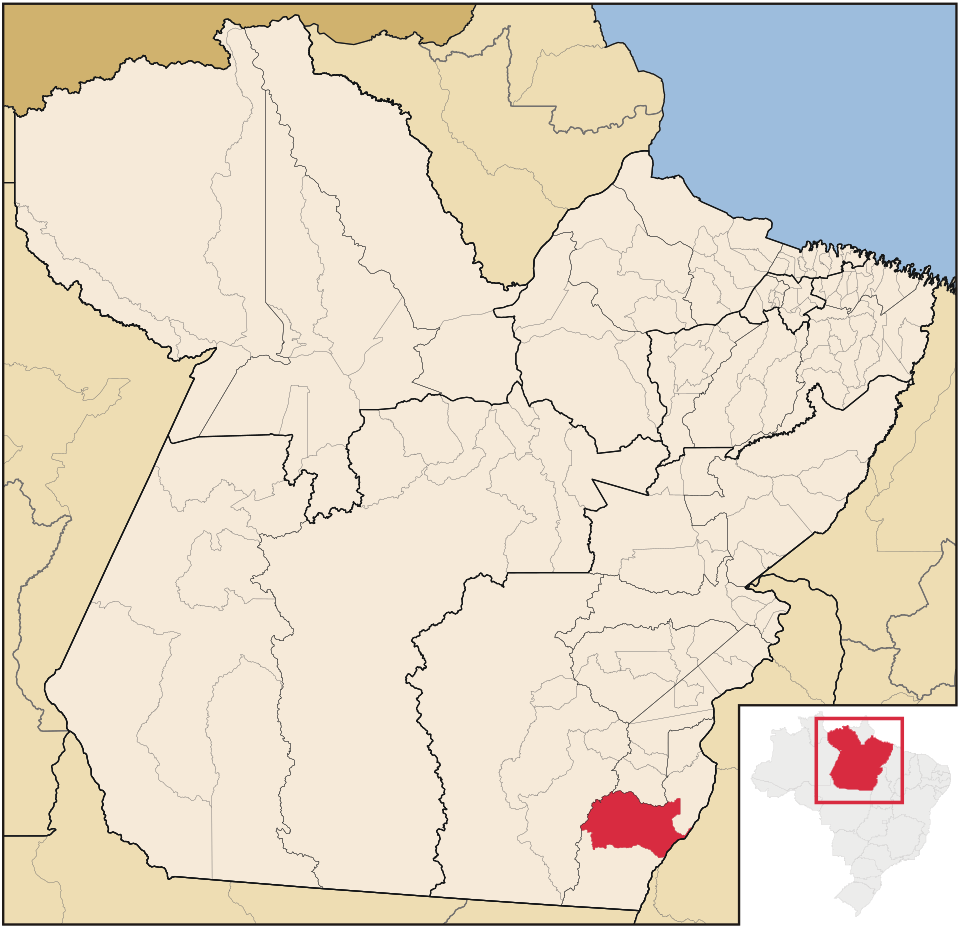 Mapa de localização de Santa Maria das Barreiras em PA