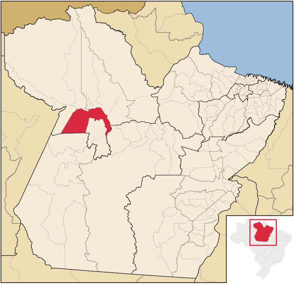 Mapa de localização de Santarém em PA