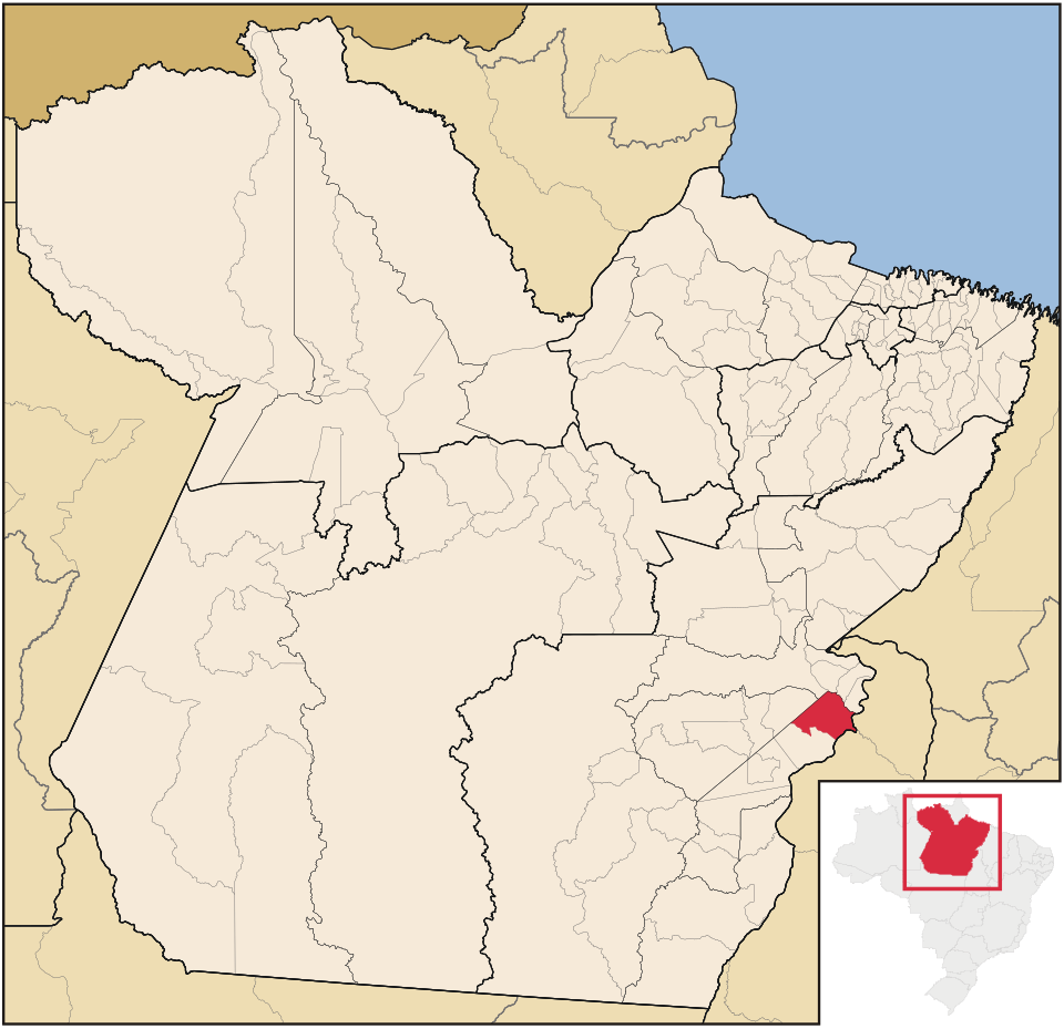 Mapa de localização de São Geraldo do Araguaia em PA