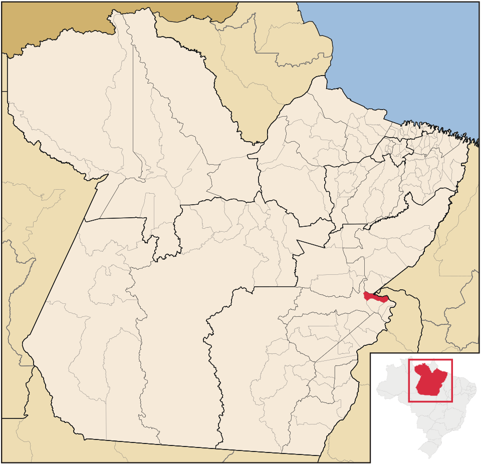 Mapa de localização de São João do Araguaia em PA