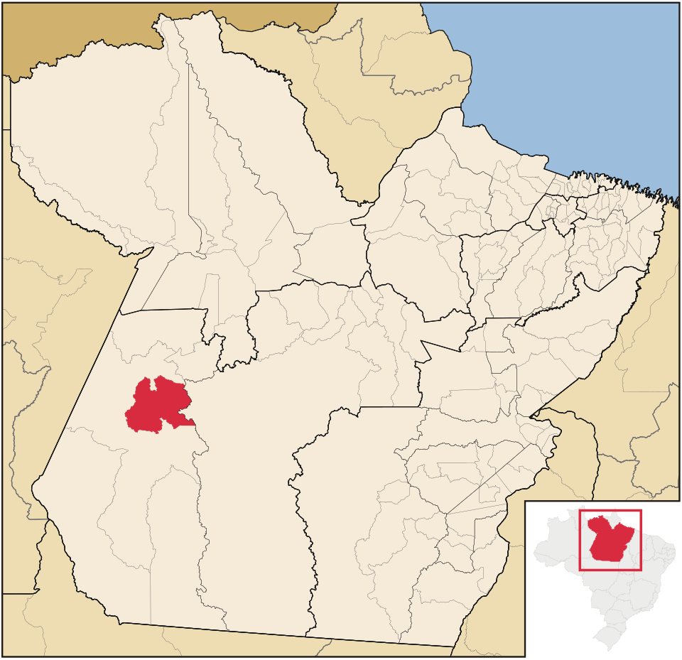 Mapa de localização de Trairão em PA