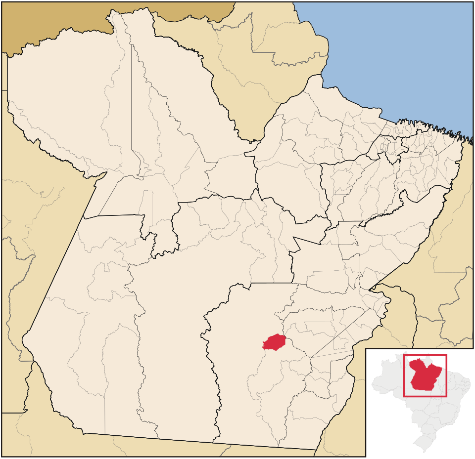 Mapa de localização de Tucumã em PA