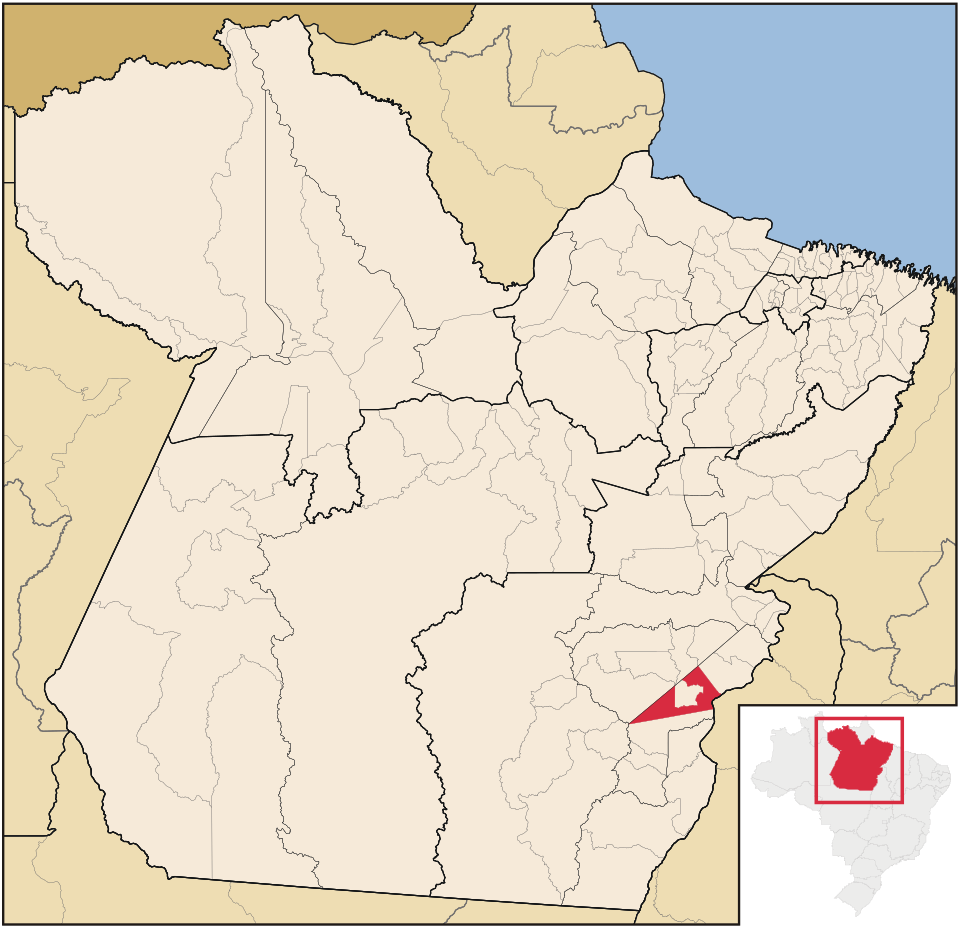 Mapa de localização de Xinguara em PA